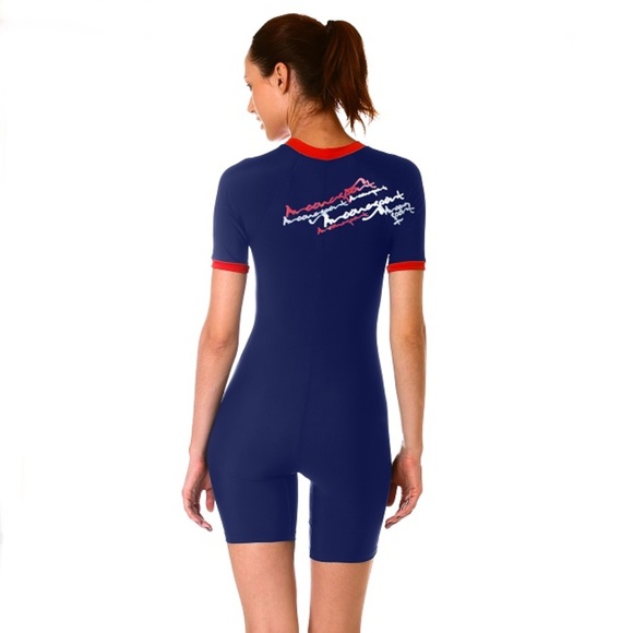 Women Boy Short Swimwear One Piece Swimsuit Modest - Picture 4 of 4